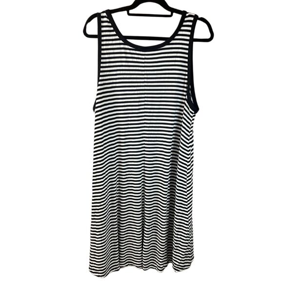 Robe Old Navy Taille 10-12 Rayée Blanc Et Bleu Marine - Coton 100%, Manches Longues, Occasion Très Bon état